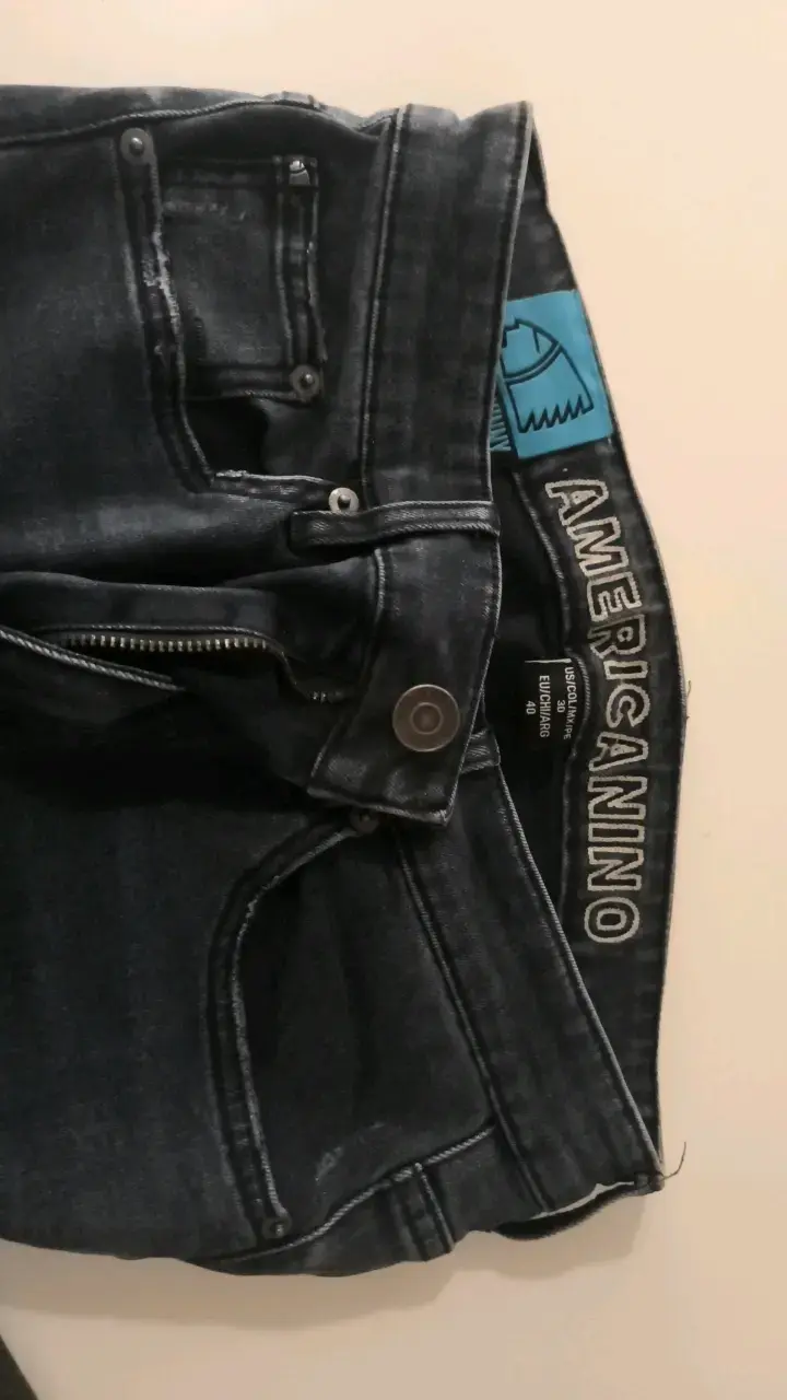 Jeans oscuros desgastados para hombre, Amaricanino - 2
