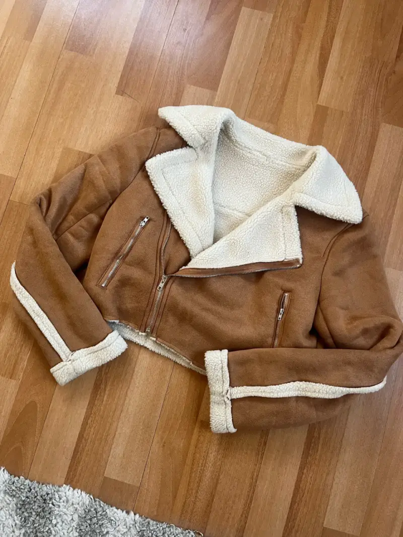 Chaqueta de gamuza con forro de lana