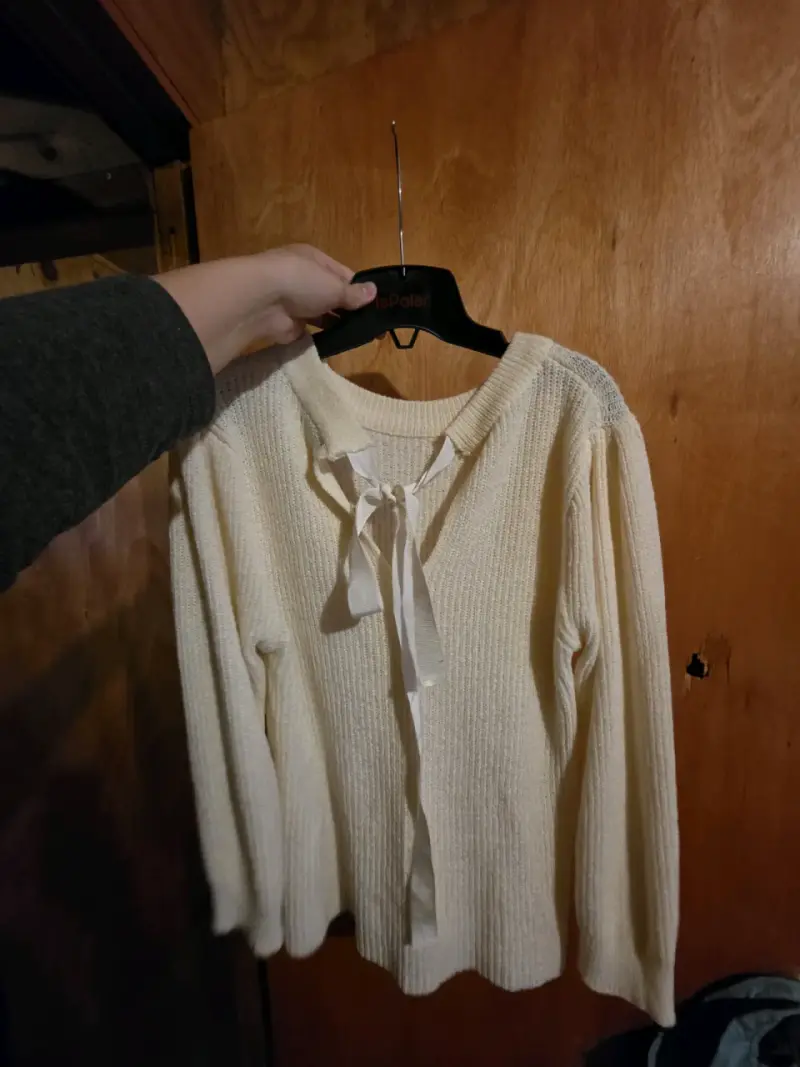 Suéter de punto beige para mujer - 2