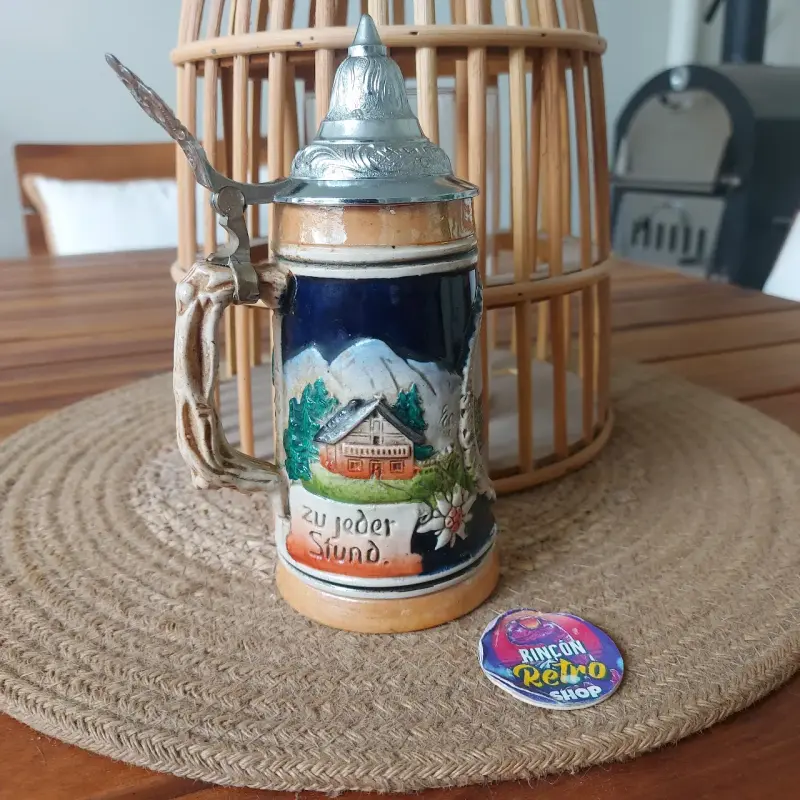 Jarra cerámica alemana con tapa metálica - 2