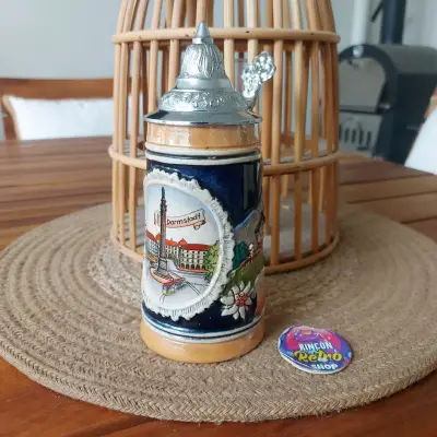 Jarra cerámica alemana con tapa metálica - miniatura 5