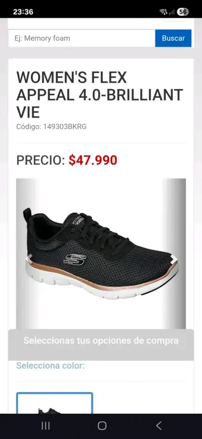 Zapatillas deportivas Skechers negras Flex Appeal - miniatura 2