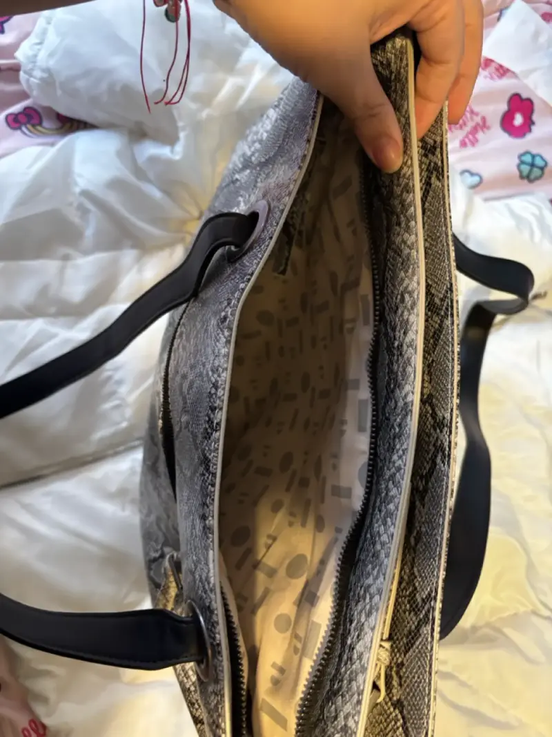 Bolso tote de cuero estampado serpiente - 3