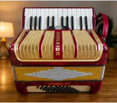 Acordeón Hohner Student 40 rojo y dorado - miniatura 1