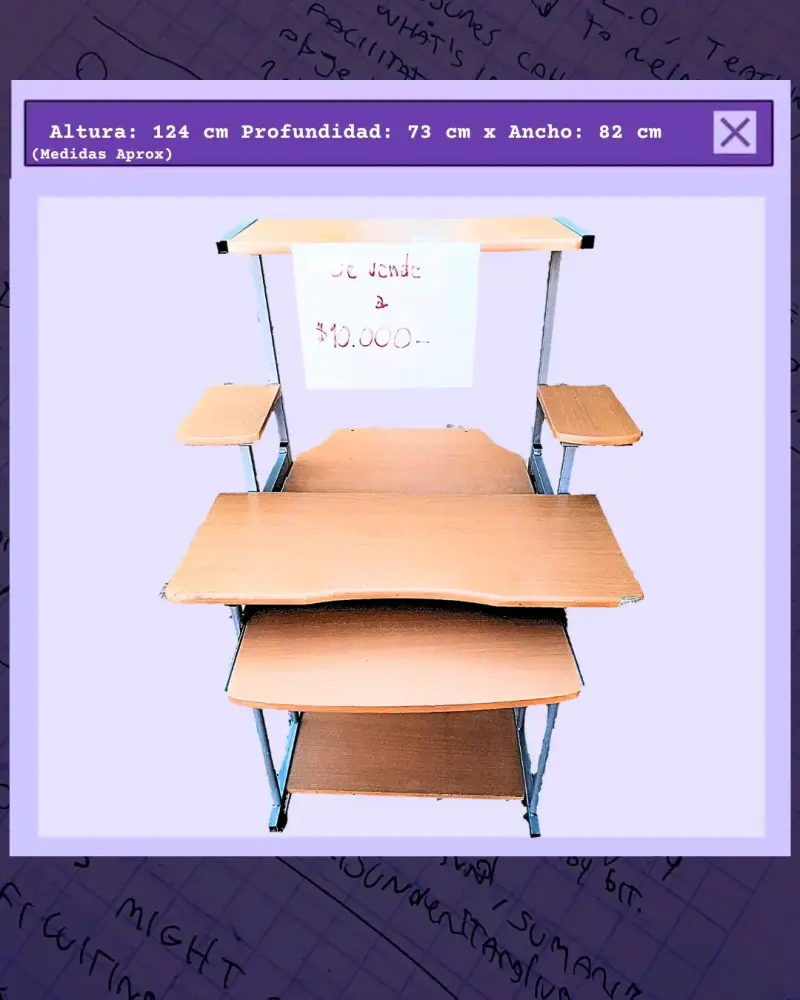 Escritorio de madera con estantes - 1