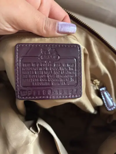 Bolso Coach de cuero marrón brillante - miniatura 4