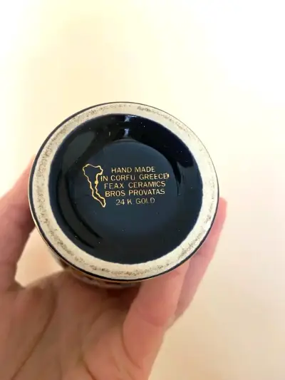 Jarrón pintado a mano con oro 24k - miniatura 2