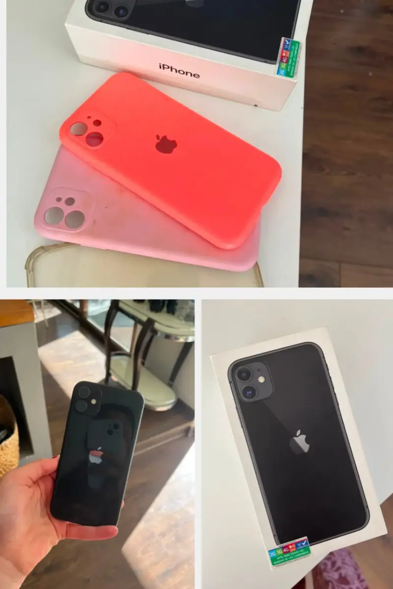 iPhone 11 negro con fundas adicionales