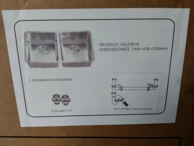 Lavaplatos doble acero inoxidable modelo ASU2816 - miniatura 1