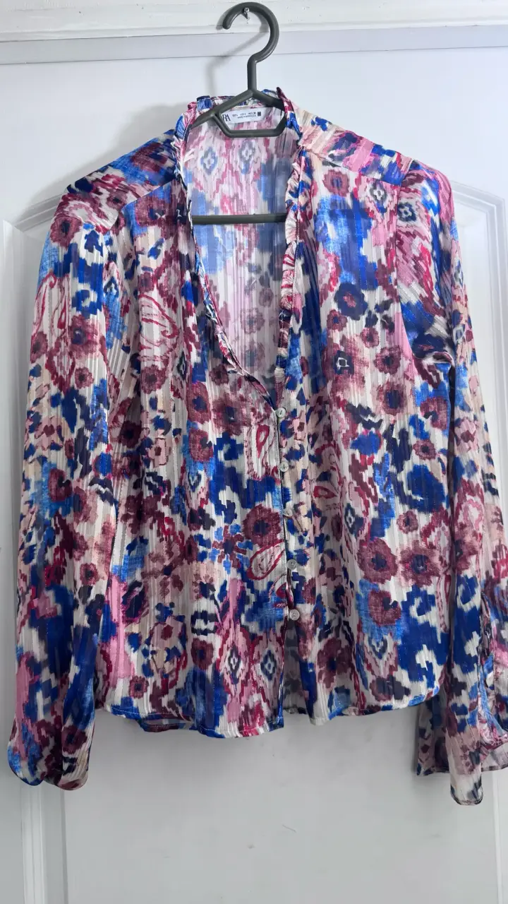 Blusa estampada floral multicolor para mujer Zara