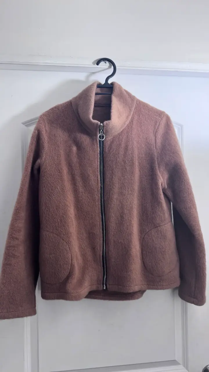 Chaqueta Italiana  de lana marrón con cierre