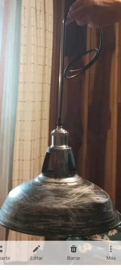 Lámpara colgante de metal estilo industrial - miniatura 2