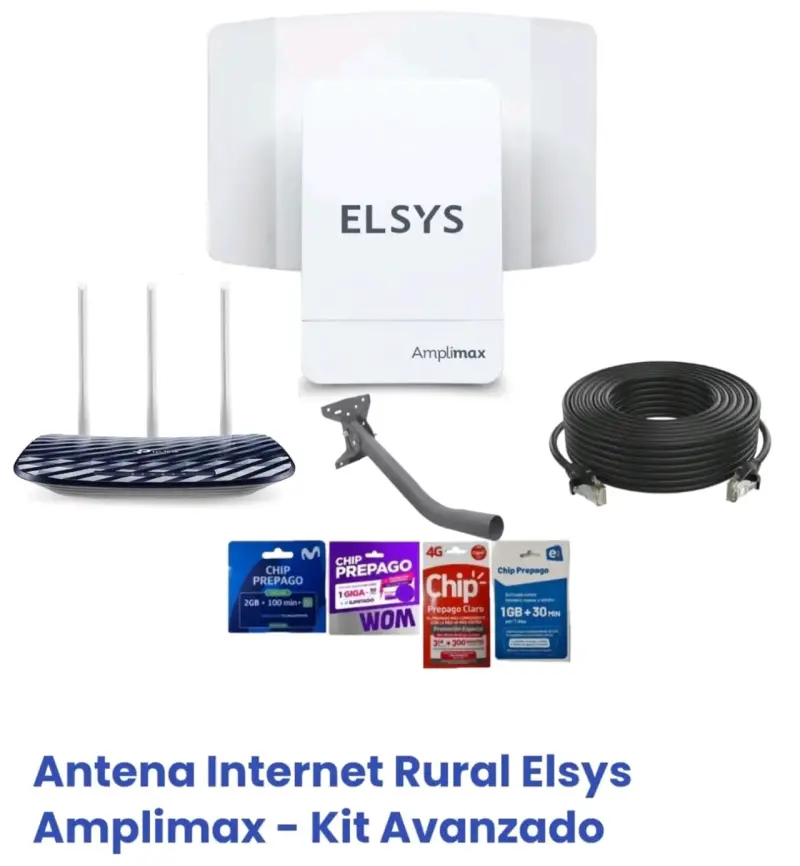 Kit avanzado de antena internet rural Elsys Amplimax