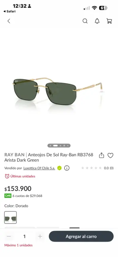Anteojos de sol Ray-Ban RB3768 dorados - miniatura 1