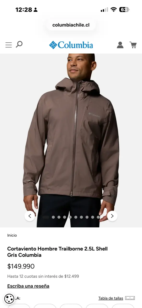 Cortaviento Columbia Trailborne 2.5L Shell Gris Hombre - 1