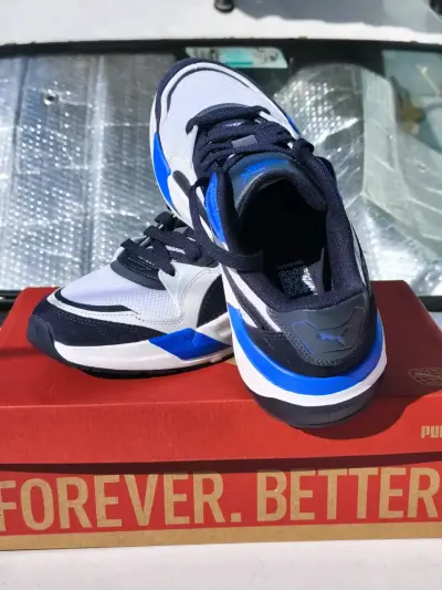 Zapatillas deportivas Puma blancas y azules - miniatura 4