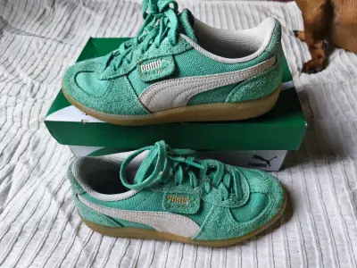 Zapatillas Puma verdes de gamuza y tela - miniatura 1