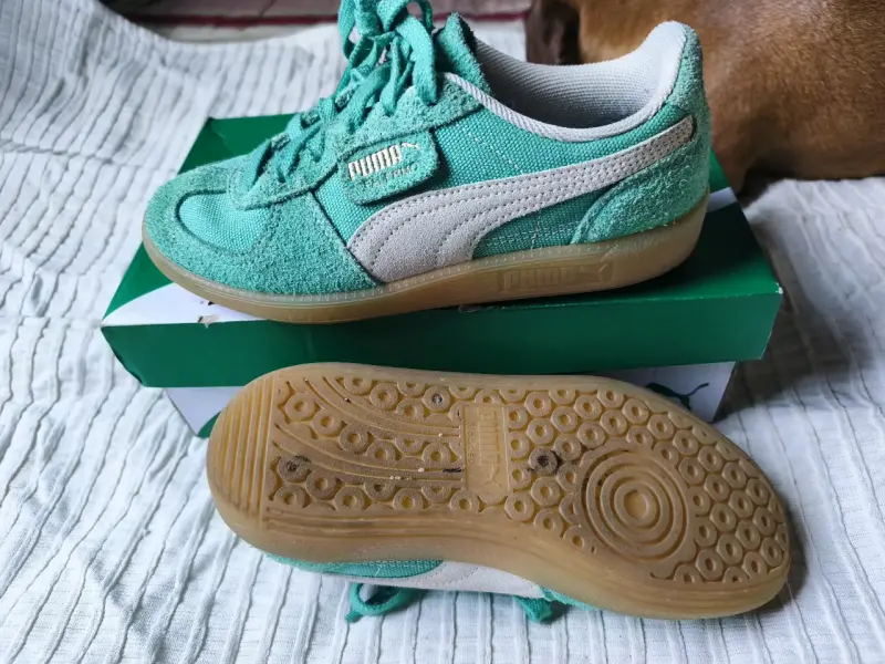 Zapatillas Puma verdes de gamuza y tela - 2