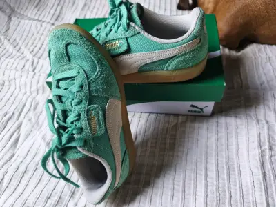 Zapatillas Puma verdes de gamuza y tela - miniatura 3