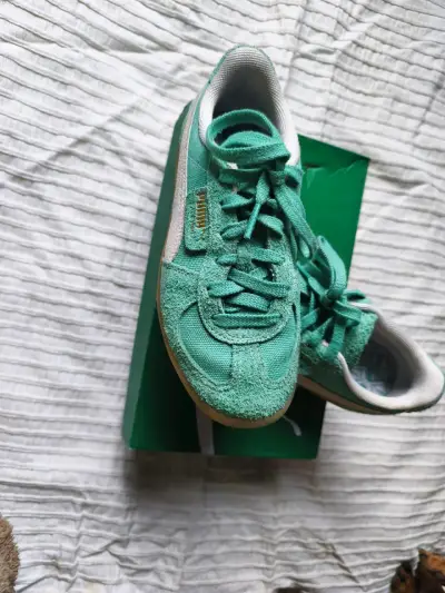 Zapatillas Puma verdes de gamuza y tela - miniatura 4