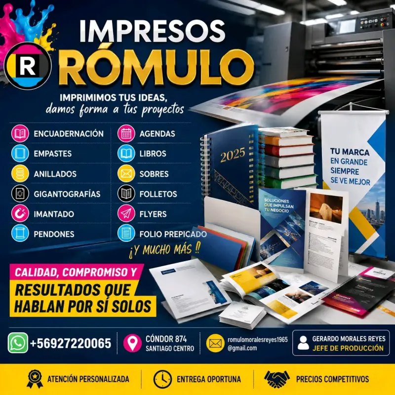 Servicios de impresión y encuadernación profesional