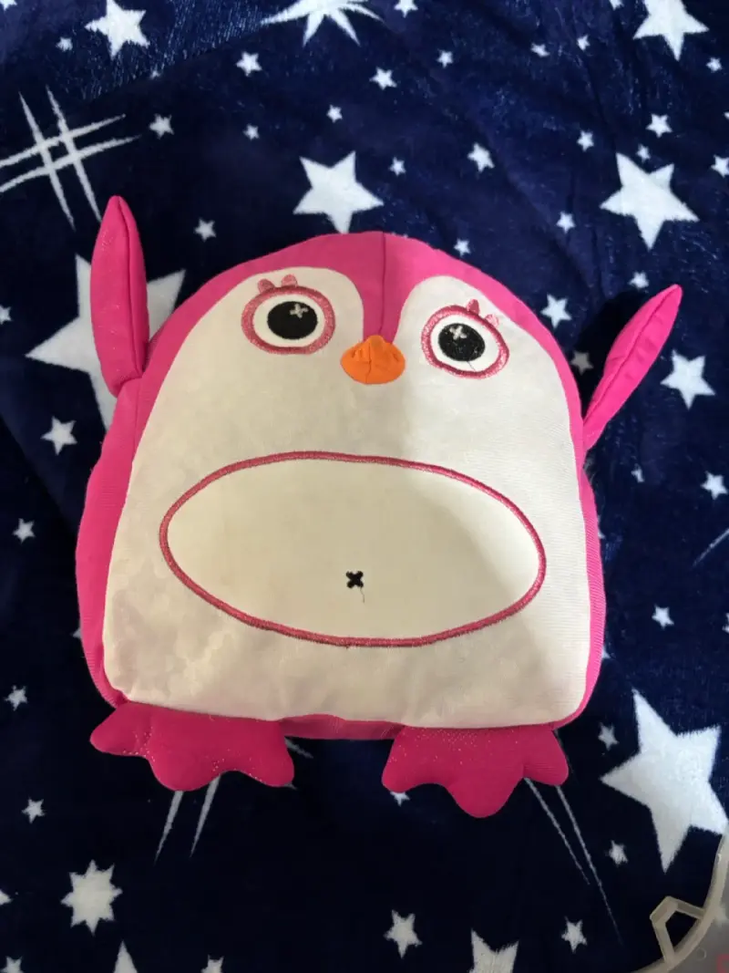Cojín infantil de búho rosa