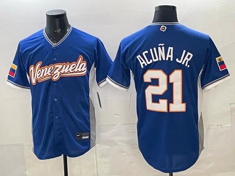 Camiseta de béisbol Venezuela Acuña Jr. 21 XL