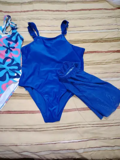 Traje de baño floral para niñas talla 10 - miniatura 2