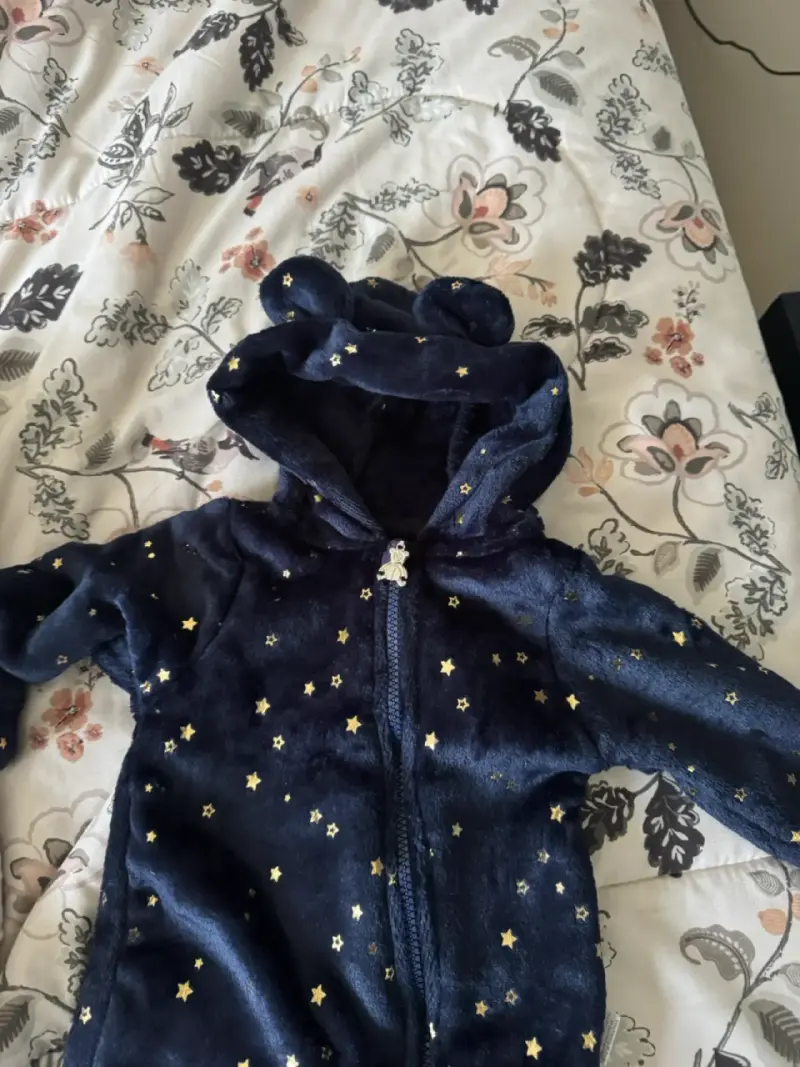 Enterito osito de bebé azul con estrellas - 1