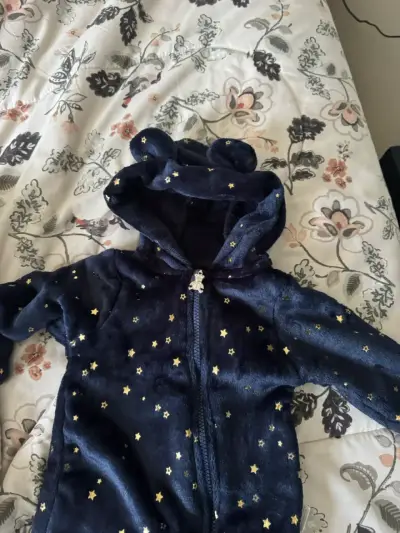 Enterito osito de bebé azul con estrellas - miniatura 1