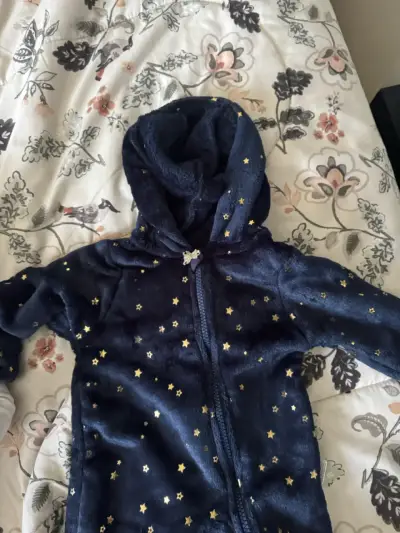 Enterito osito de bebé azul con estrellas - miniatura 2