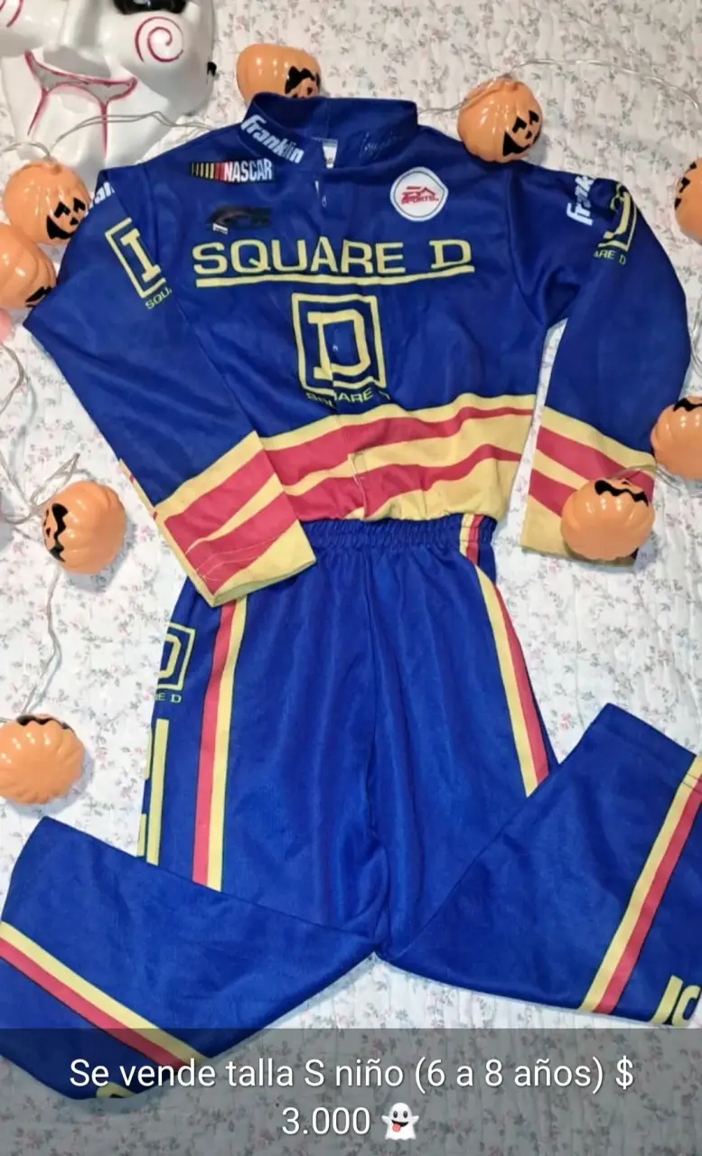 Disfraz infantil NASCAR Square D azul