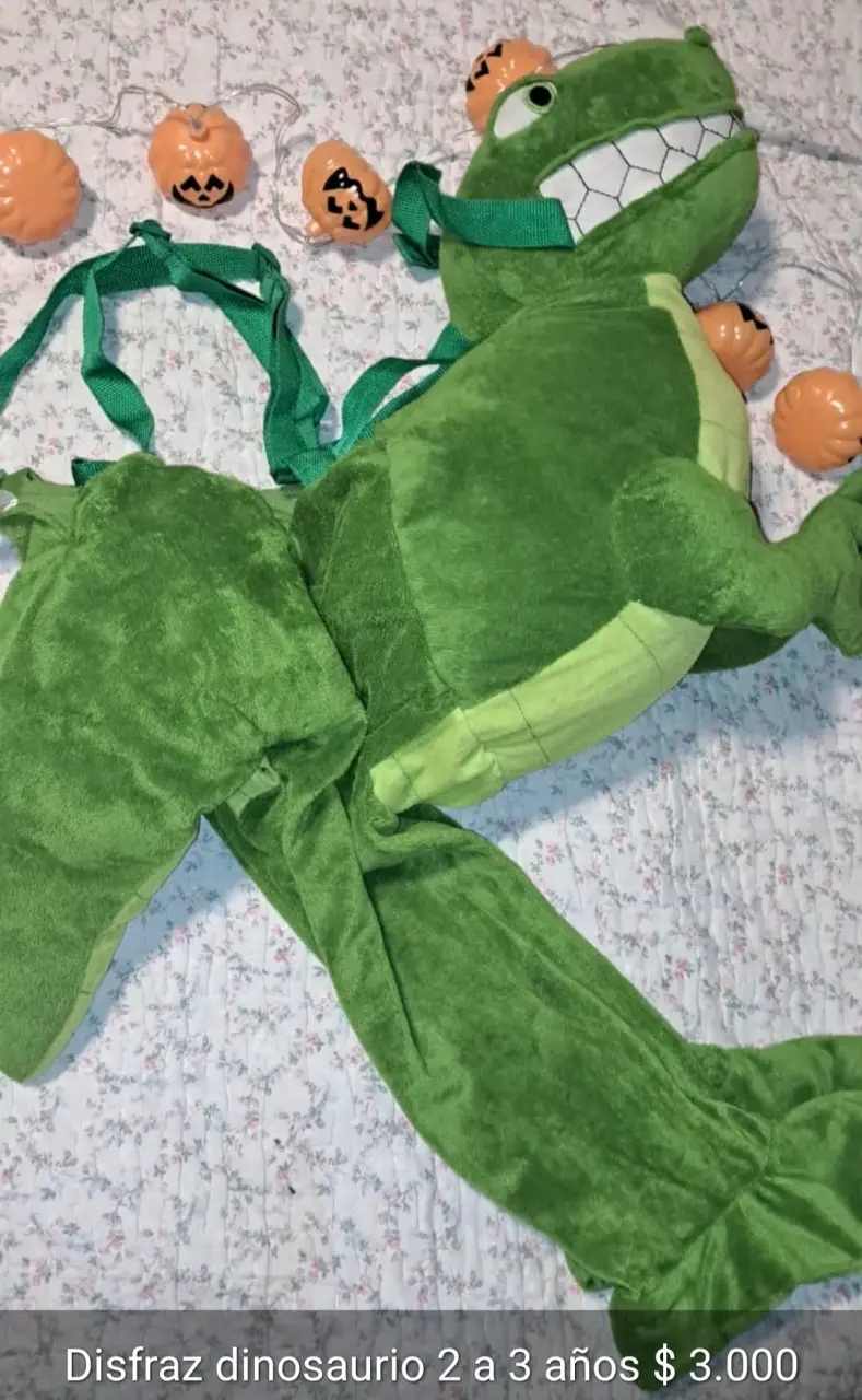 Disfraz de dinosaurio verde para niños