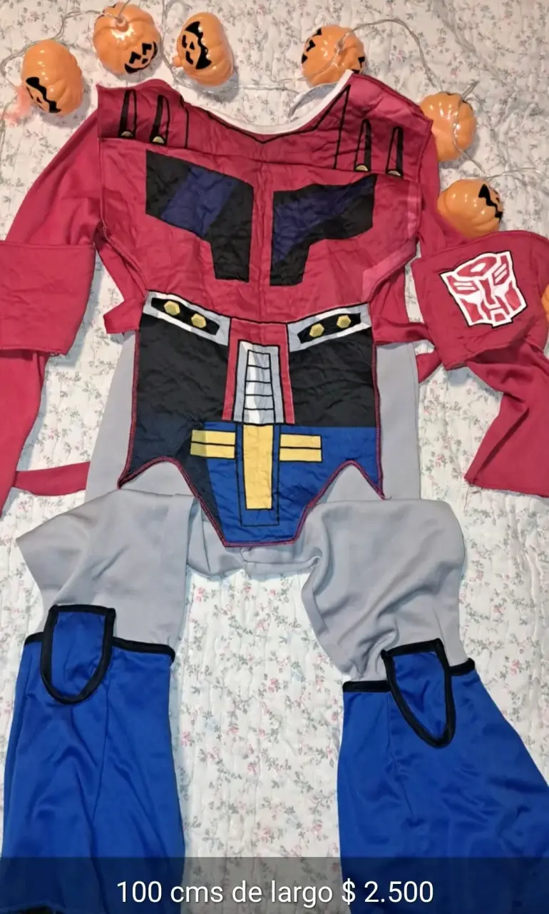 Disfraz infantil de robot rojo y azul 100 cms larg