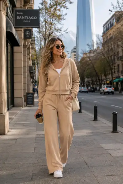 Conjunto deportivo beige para mujer - miniatura 1