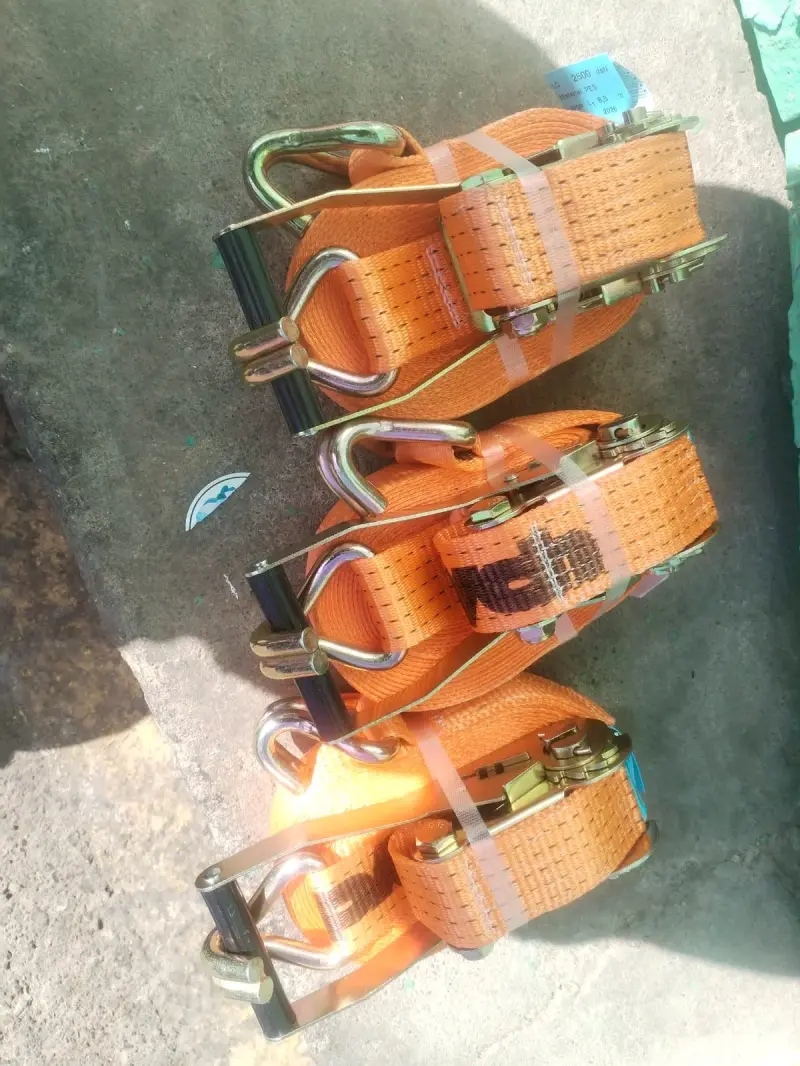 Juego de correas de amarre naranja con trinquete
