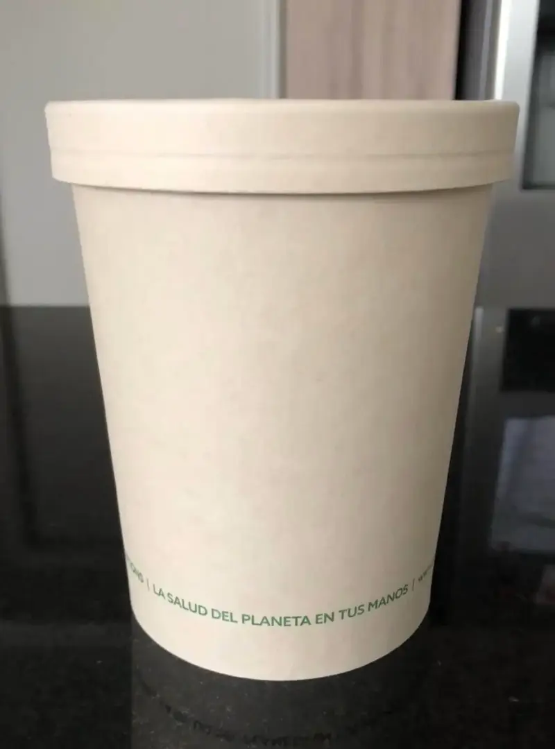 Pote 1 litro compostable con tapa - 1