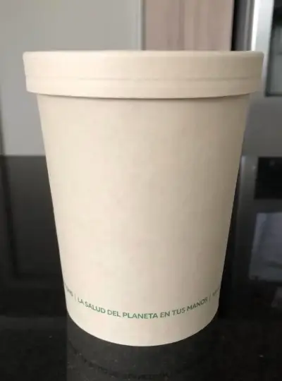 Pote 1 litro compostable con tapa - miniatura 1