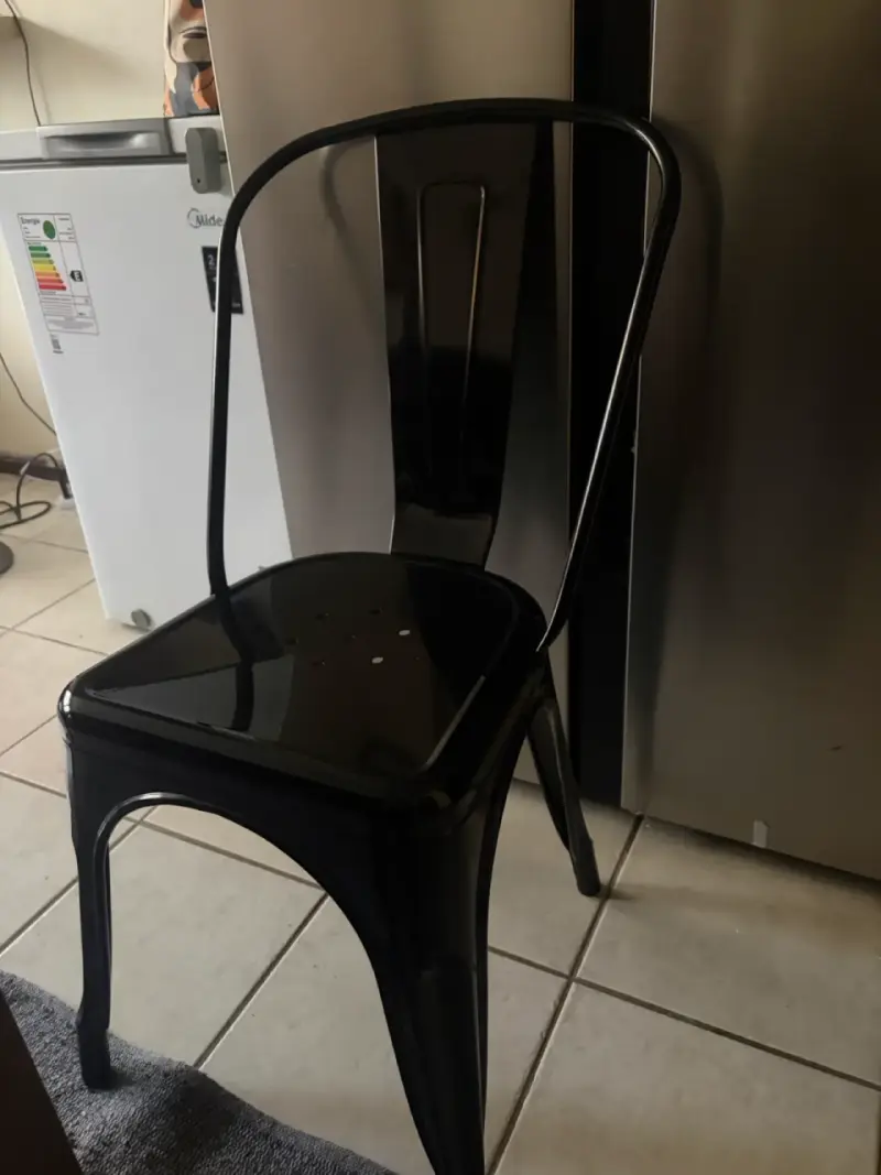 Silla metálica negra estilo industrial 2 unidades