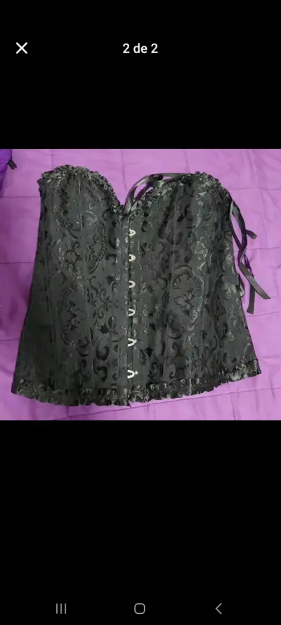 Corset negro con encaje elegante - miniatura 1