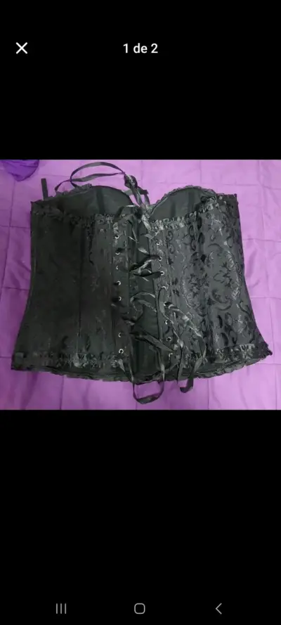 Corset negro con encaje elegante - miniatura 2