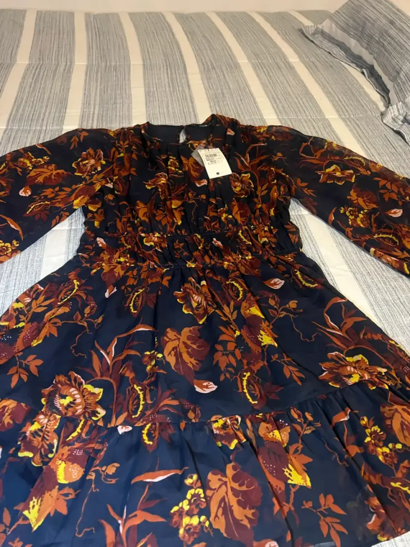 Vestido floral de gasa con mangas largas - 2