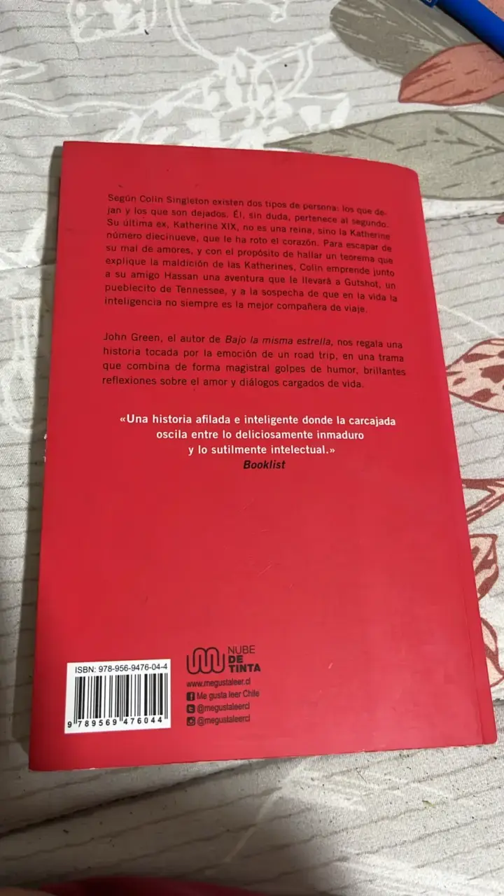 Libro 'El Teorema Katherine' de John Green - 2