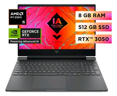 Laptop HP Victus Ryzen 5 RTX 3050 8GB RAM - miniatura 1