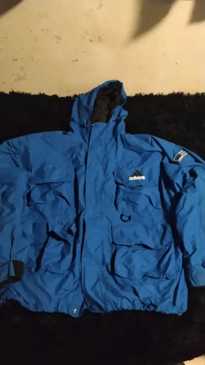 Chaqueta azul Adidas con capucha - miniatura 1