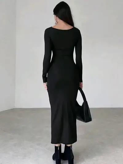Vestido largo elasticado - miniatura 2