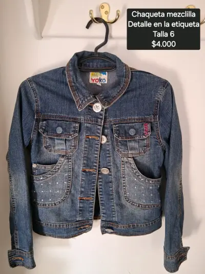 Chaqueta de mezclilla para niña talla 6 - miniatura 1