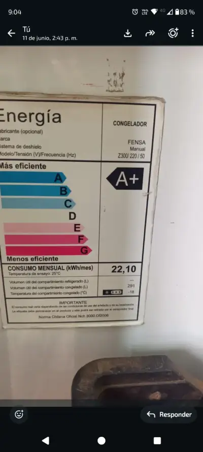 Congelador Fensa A+ eficiente - miniatura 1