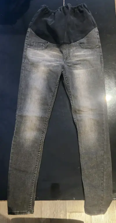 Jeans maternales gris desgastado - miniatura 1