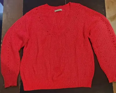 Suéter rojo de punto para mujer - miniatura 1